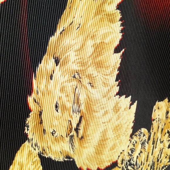 LS Collections Accordion Pleat Open Front Novelty Lion Tiger Jacket Black Size L - Picture 11 of 14